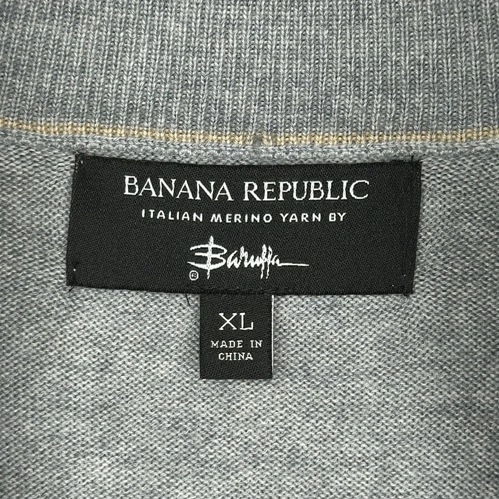 Banana Republic 100% Italian Merino Wool by‎ Baruffa Quarter Zip Sweater Size XL